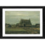 Generic Farm with Stacks of Peat 1883 Painting With Wood Photo Frame (Multicolor)