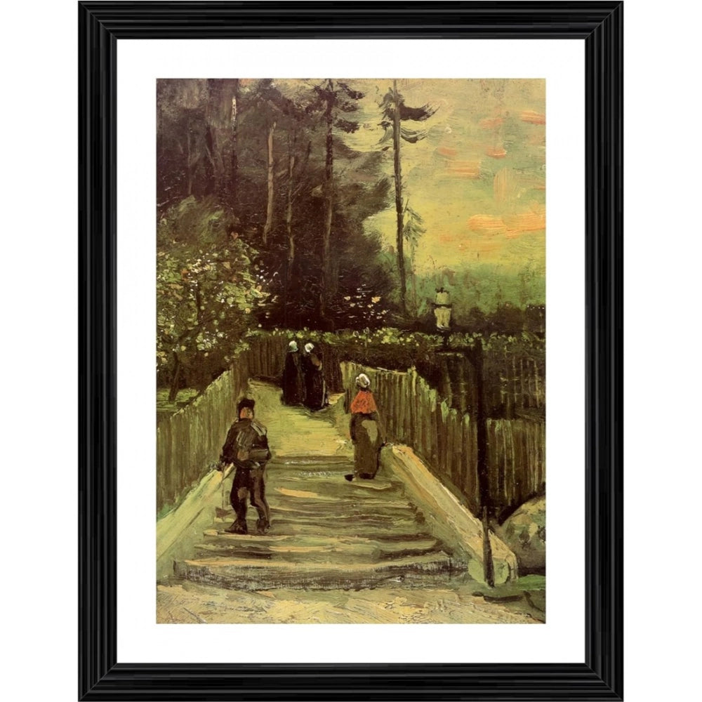 Generic Sloping Path in Montmartre 1886 Painting With Wood Photo Frame (Multicolor) Main image