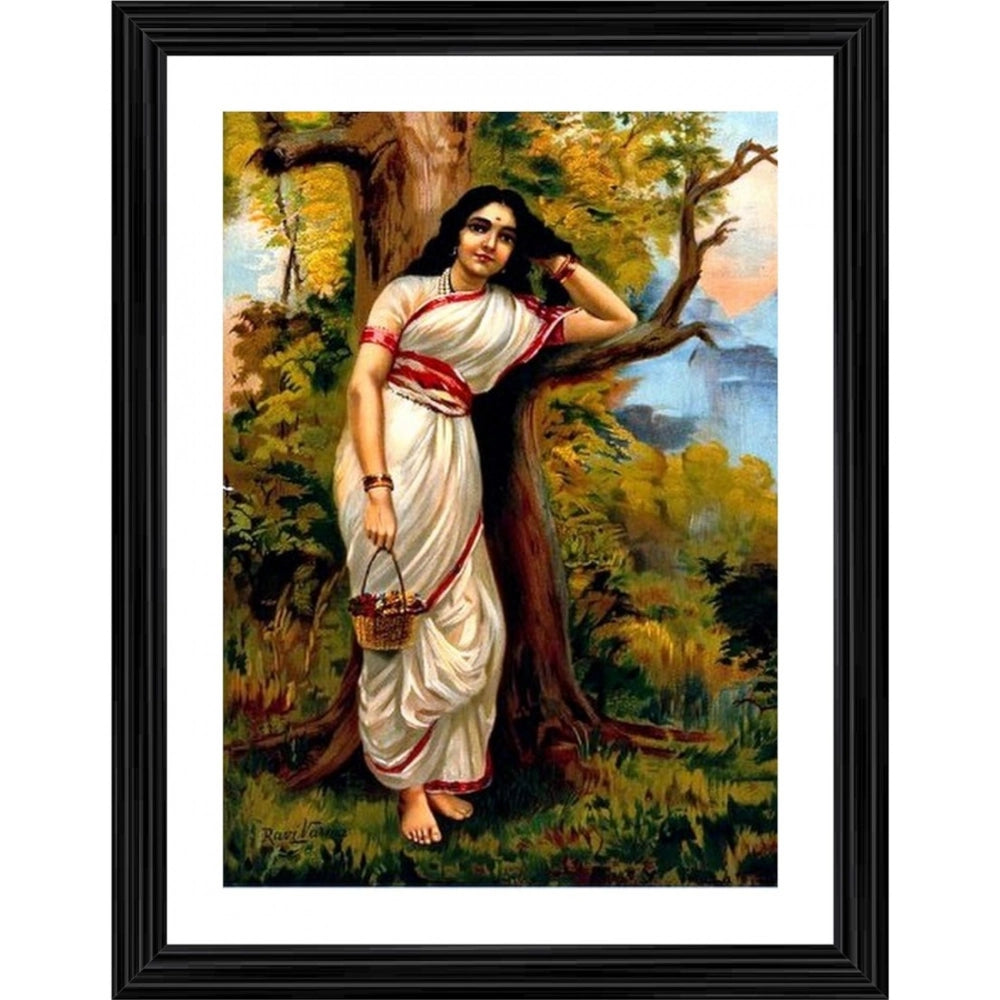 Generic Ahalya Ahilya 1900 Painting With Wood Photo Frame (Multicolor) Main image