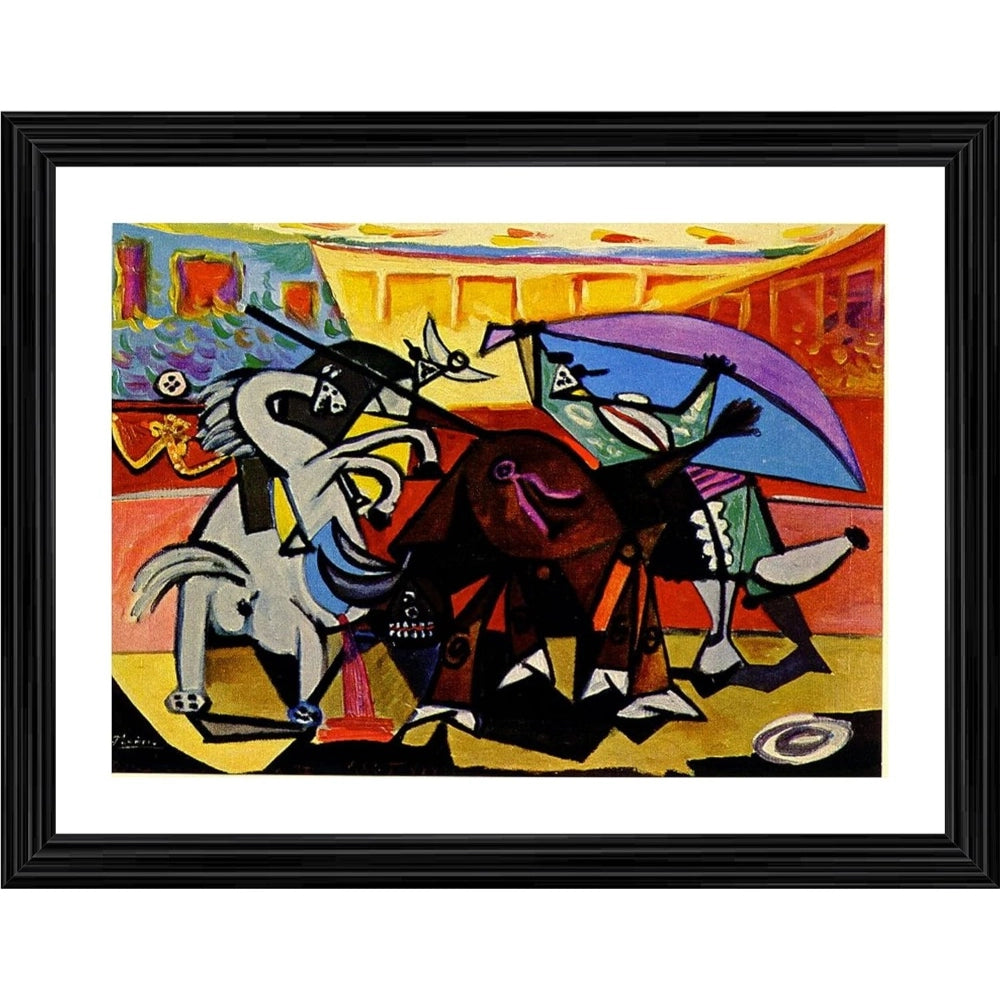 Generic Bullfight 4 Painting With Wood Photo Frame (Multicolor) Main image
