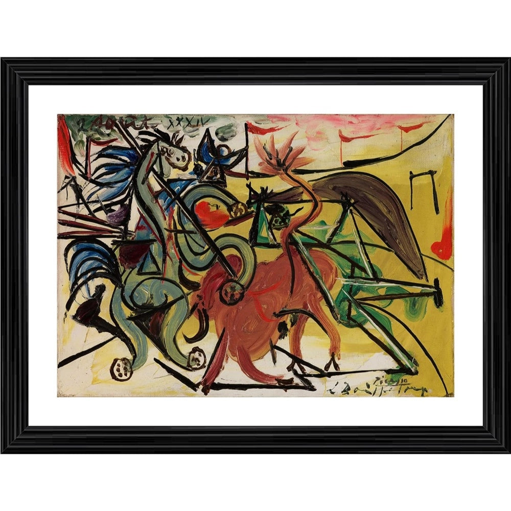 Generic Bullfight 5 Painting With Wood Photo Frame (Multicolor) Main image