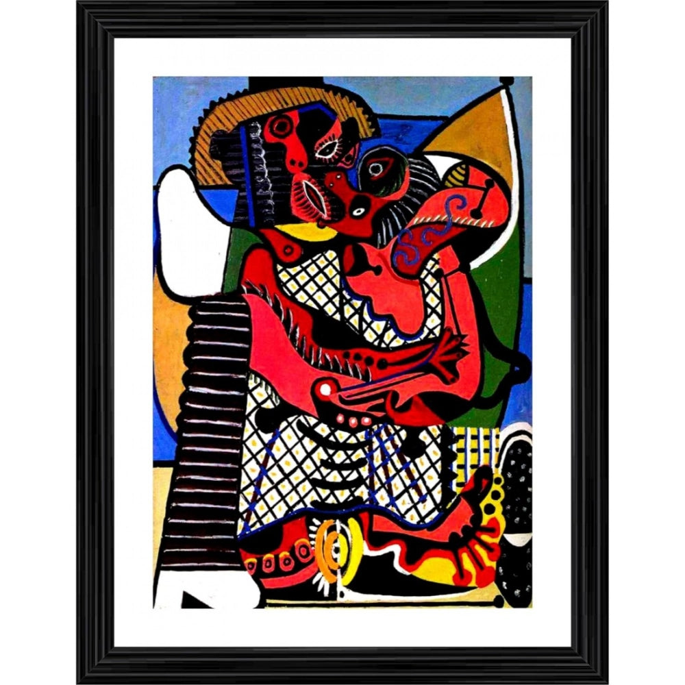 Generic Le Baiser The Kiss 1925 Painting With Wood Photo Frame (Multicolor) Main image