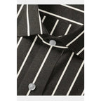 Generic Men's Cotton Blended Striped Full Sleeve Shirt (Black-White)