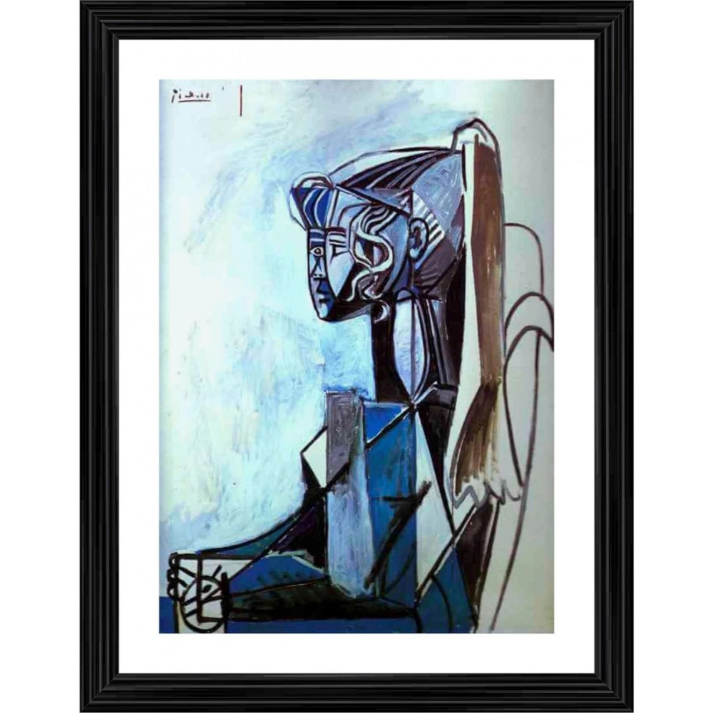 Generic Portrait of Sylvette 1954 Painting With Wood Photo Frame (Multicolor) Main image
