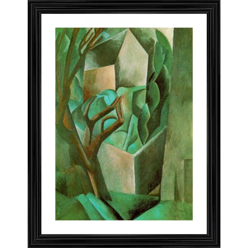 Generic Small House in the Garden 1908 Painting With Wood Photo Frame (Multicolor) Main image