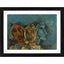 Generic Three Ladies Rajasthan 1963 Painting With Wood Photo Frame (Multicolor)
