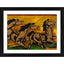 Generic Three Horses Painting With Wood Photo Frame (Multicolor)