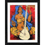 Generic Lady with Sitar Painting With Wood Photo Frame (Multicolor)