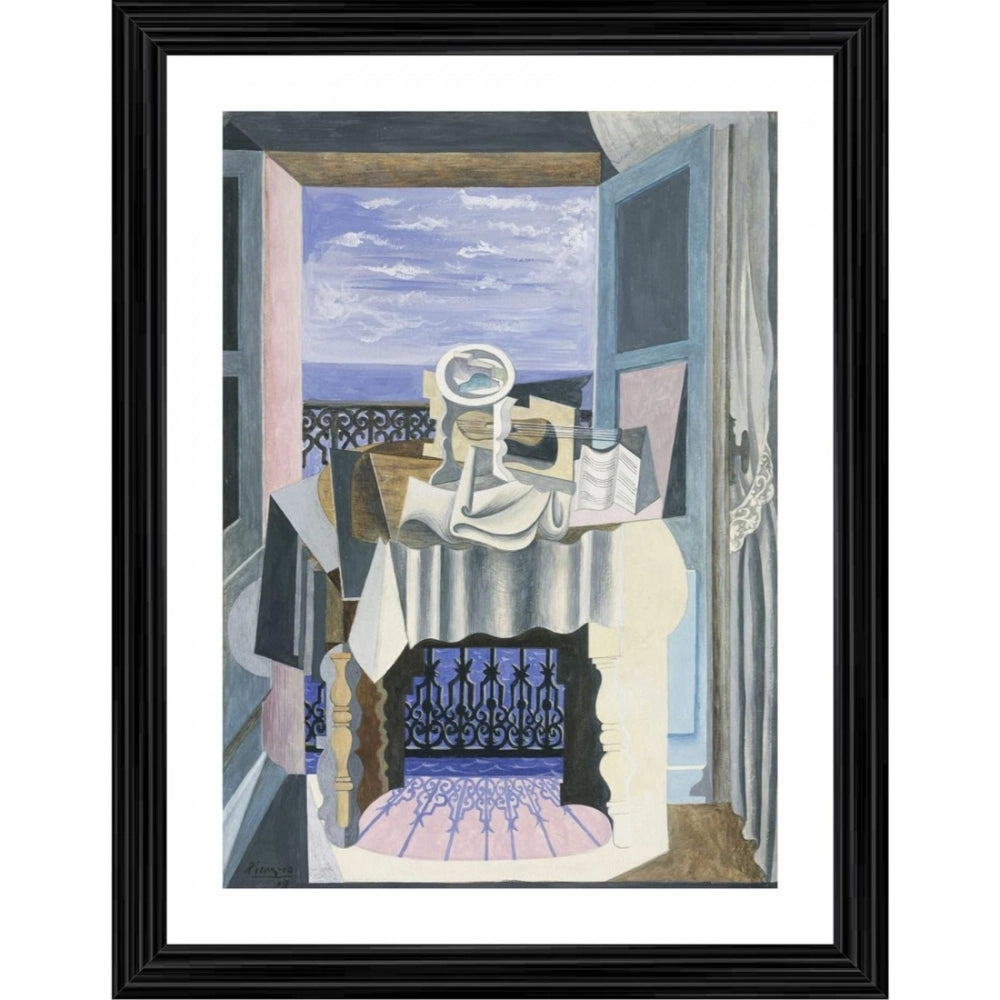 Generic life in front of a window at Saint Raphael Painting With Wood Photo Frame (Multicolor) Main image