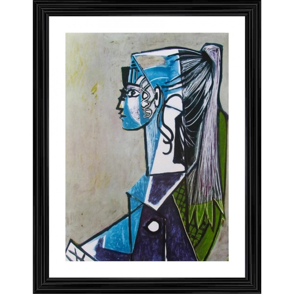 Generic Sylvette of Jacqueline 1954 Painting With Wood Photo Frame (Multicolor) Main image