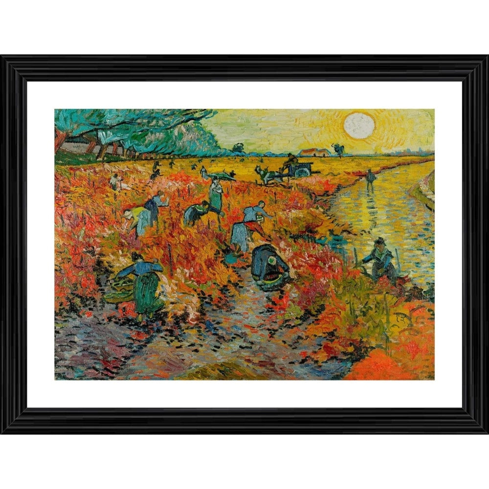 Generic The Red Wineyard 1888 Painting With Wood Photo Frame (Multicolor) Main image