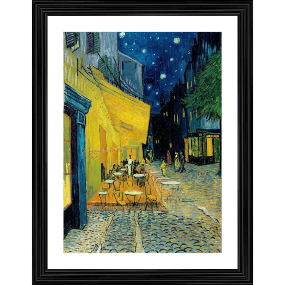 Generic Terrace at Night 1888 Painting With Wood Photo Frame (Multicolor) Main image