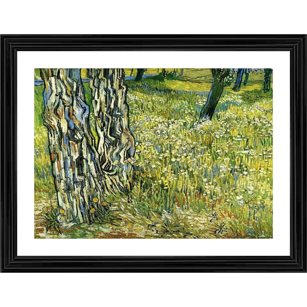 Generic Tree Trunks in the Grass 1890 Painting With Wood Photo Frame (Multicolor) Main image