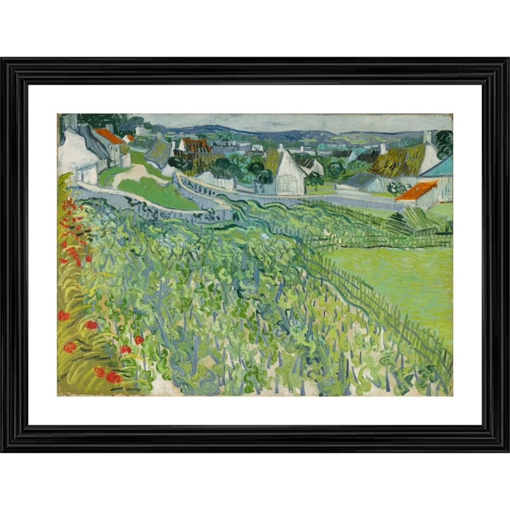 Generic Vineyards at Auvers 1889 Painting With Wood Photo Frame (Multicolor) Main image