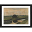 Generic Stack of Peat and Farmhouses 1883 Painting With Wood Photo Frame (Multicolor)