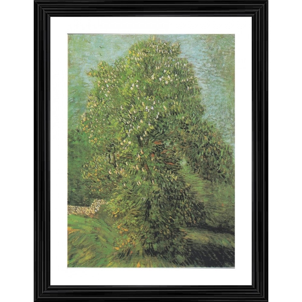 Generic Horse Chestnut Tree in Blossom 1887 Painting With Wood Photo Frame (Multicolor)