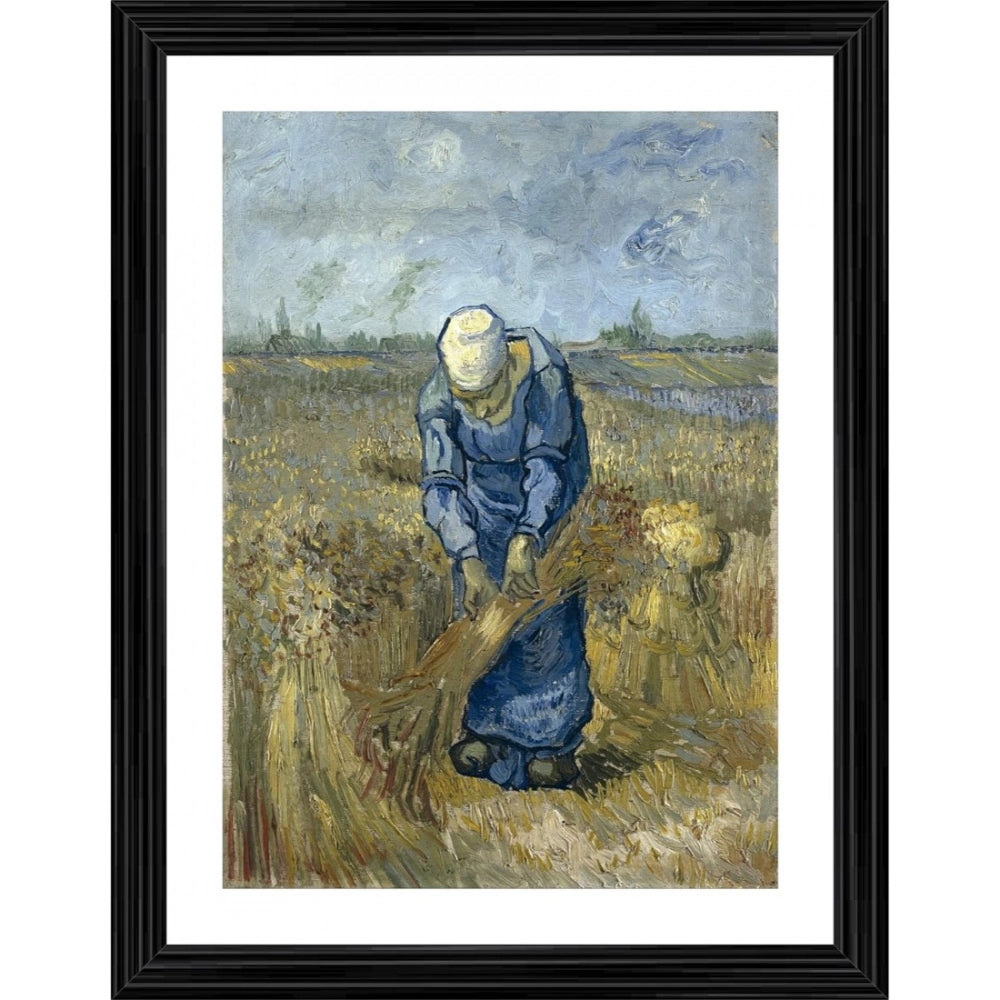 Generic Peasant Woman Bruising Flax 1889 Painting With Wood Photo Frame (Multicolor) Main image