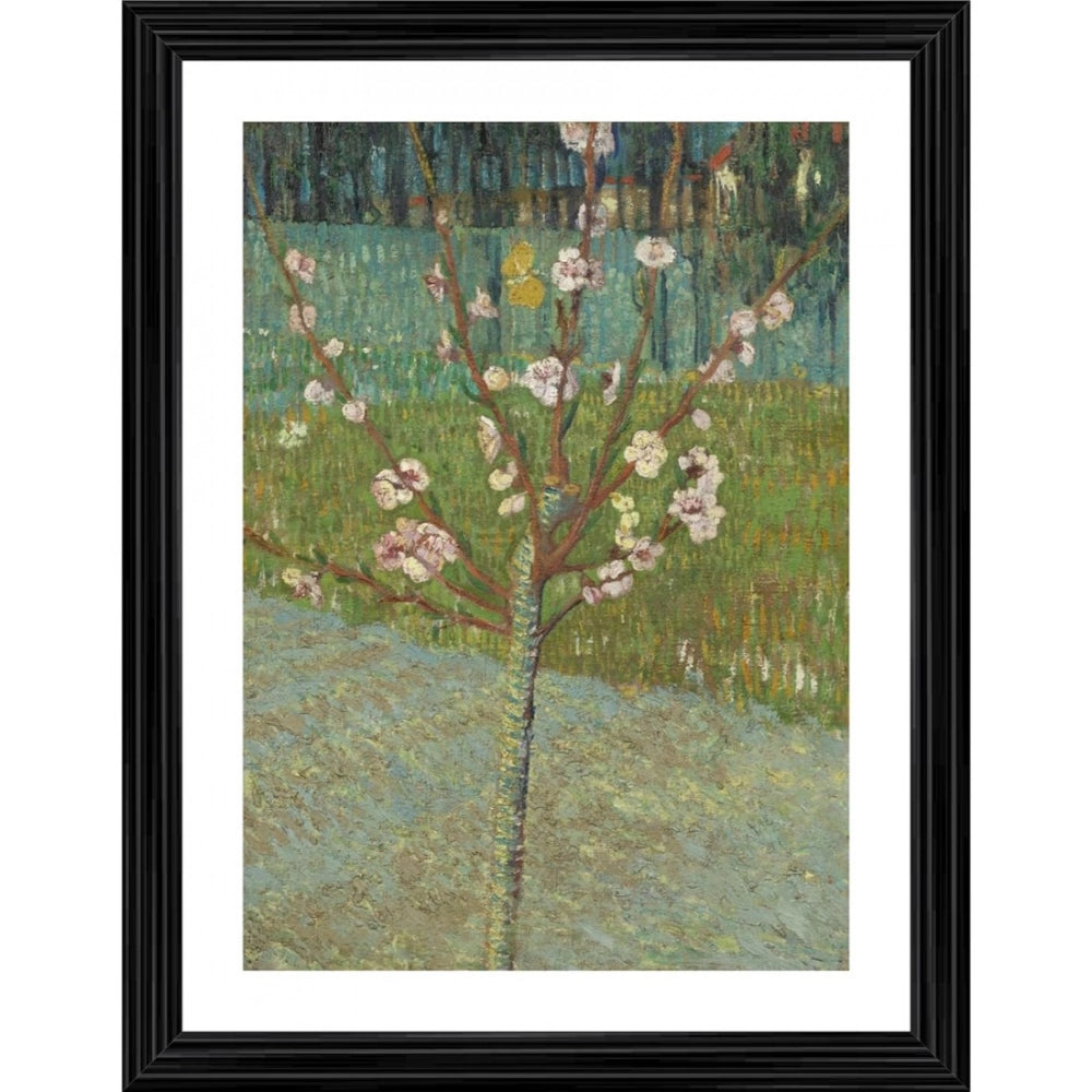 Generic Peach Tree in Blossom 1888 Painting With Wood Photo Frame (Multicolor) Main image