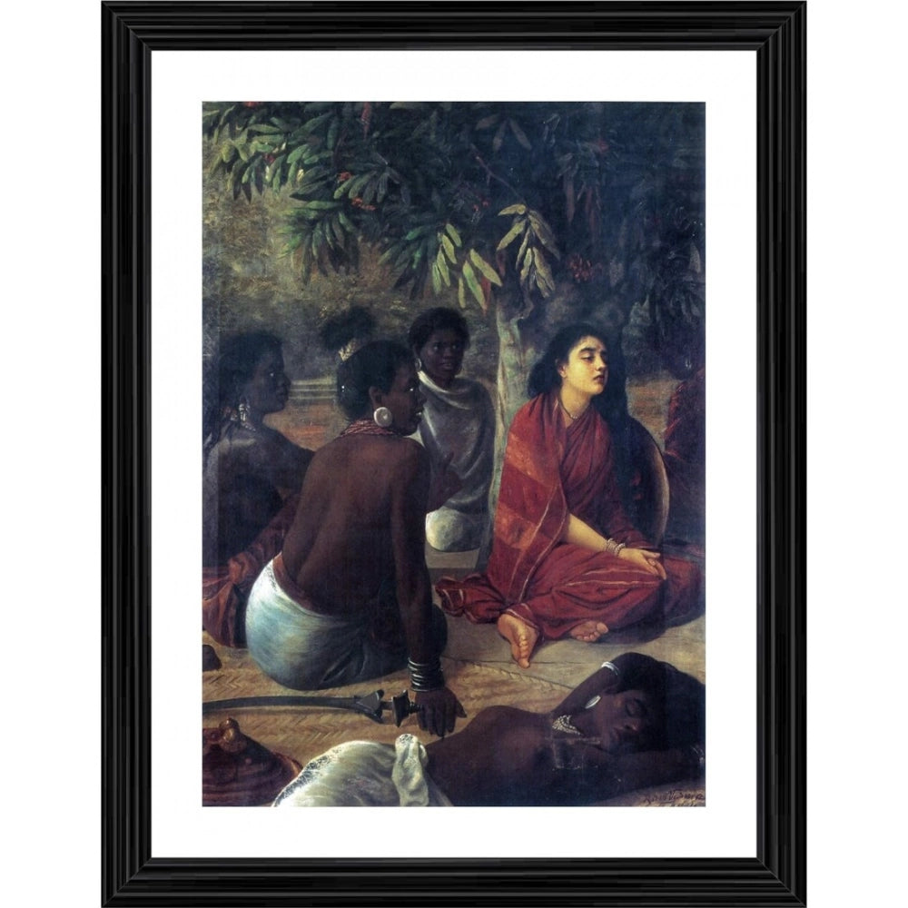 Generic Sita In Ashoka Grove 1890 Painting With Wood Photo Frame (Multicolor) Main image