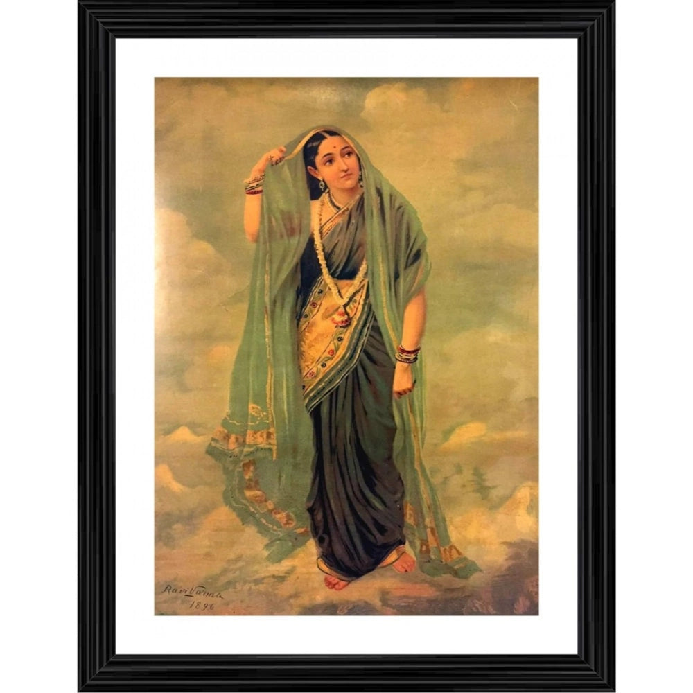 Generic Rambha 1896 Painting With Wood Photo Frame (Multicolor) Main image