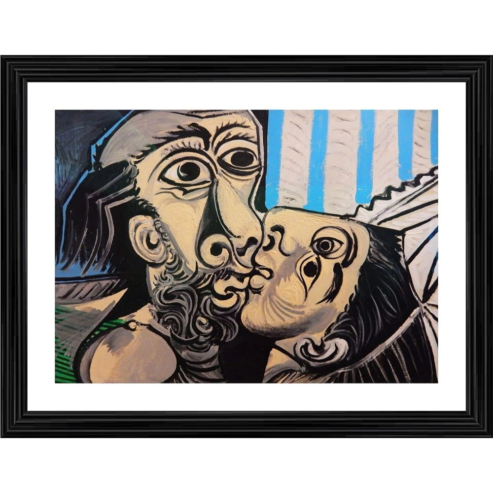 Generic The Kiss 1969 Painting With Wood Photo Frame (Multicolor) Main image