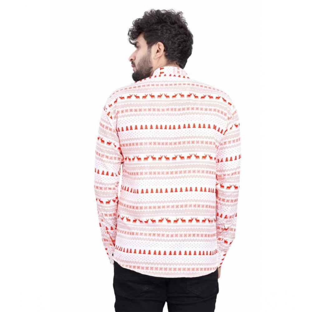 Generic Men's Cotton Blended Printed Full Sleeve Shortkurta (Multicolor) Secondary image