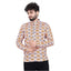 Generic Men's Cotton Blended Printed Full Sleeve Shortkurta (Multicolor)