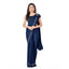 Generic Women's Lycra Solid Saree With Unstitched Blouse (Nay Blue, 5.5 Mtr)