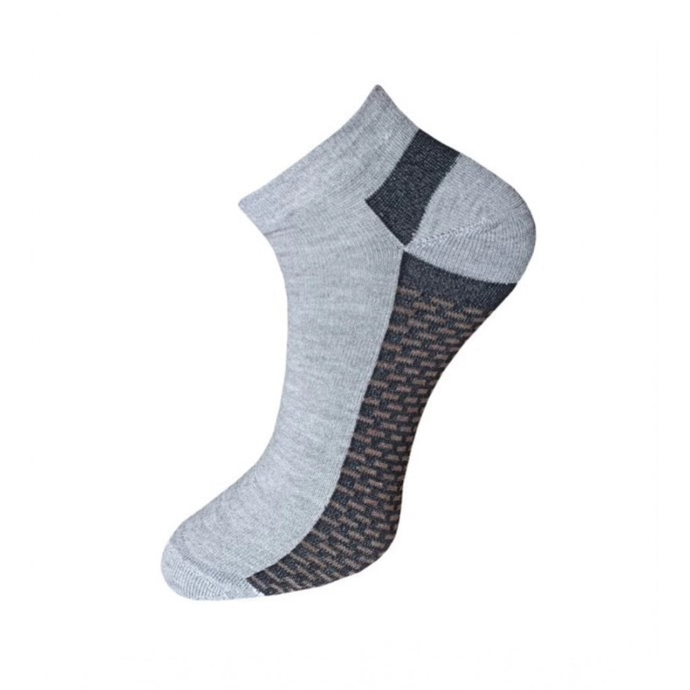 Generic 3_Pair Set Unisex Casual Cotton Solid Ankle Length Socks (Multicolor)
