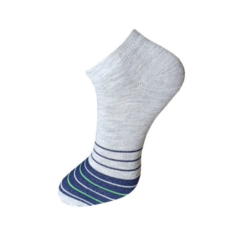 Generic 3_Pair Set Unisex Casual Cotton Striped Ankle Length Socks (Multicolor)