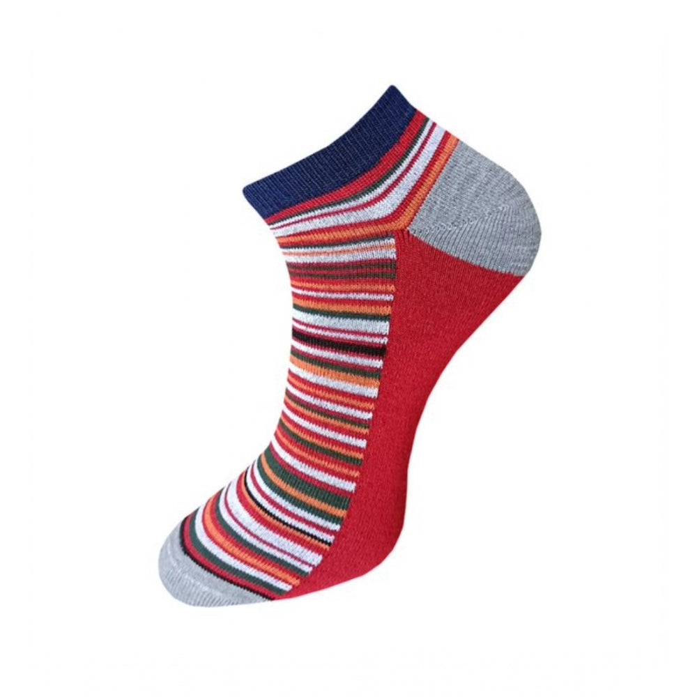 Generic 3_Pair Set Unisex Casual Cotton Striped Ankle Length Socks (Multicolor)