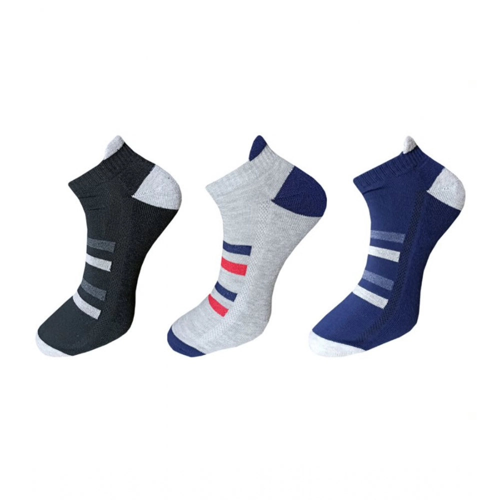 Generic 3_Pair Set Unisex Casual Cotton Printed Ankle Length Socks (Multicolor) Main image
