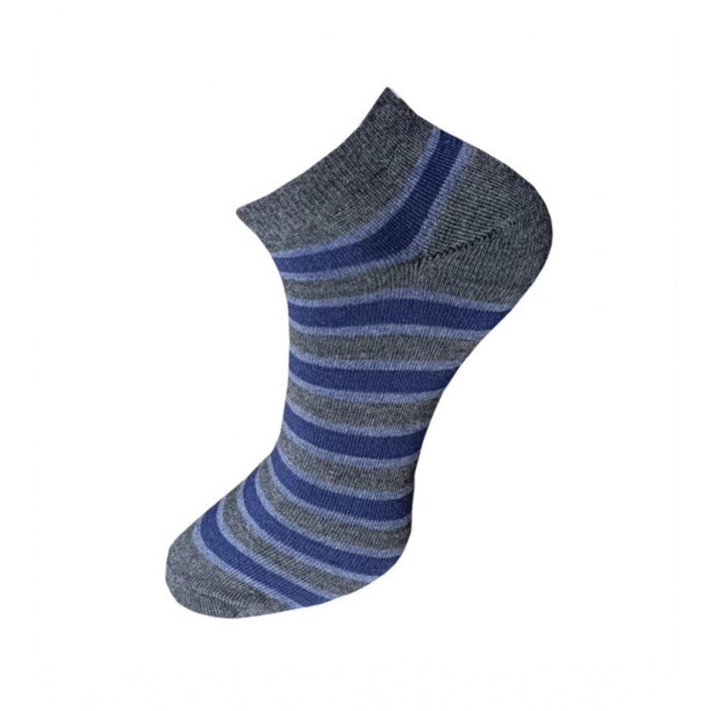 Generic 3_Pair Set Unisex Casual Cotton Striped Ankle Length Socks (Multicolor)