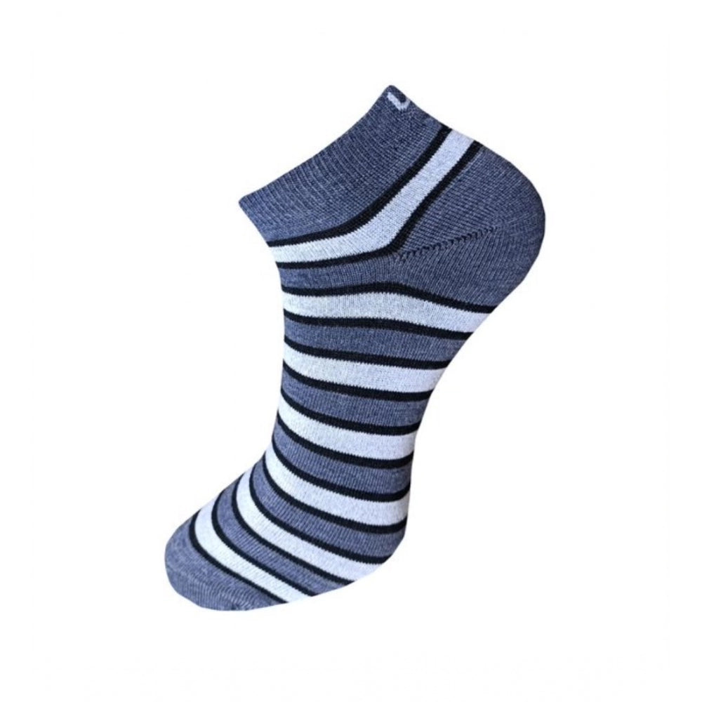 Generic 3_Pair Set Unisex Casual Cotton Striped Ankle Length Socks (Multicolor) Secondary image