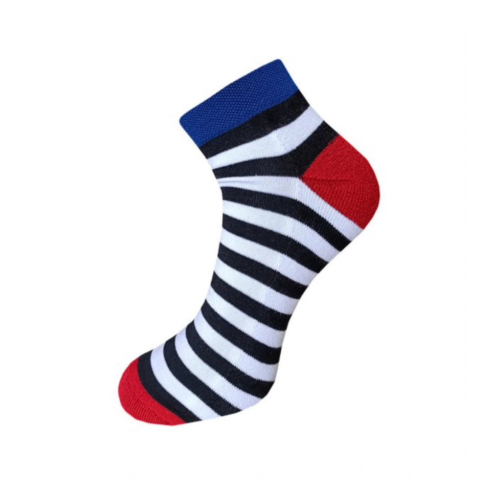 Generic 3_Pair Set Unisex Casual Cotton Striped Ankle Length Socks (Multicolor) Secondary image