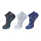 Generic 3_Pair Set Unisex Casual Cotton Printed Ankle Length Socks (Multicolor)