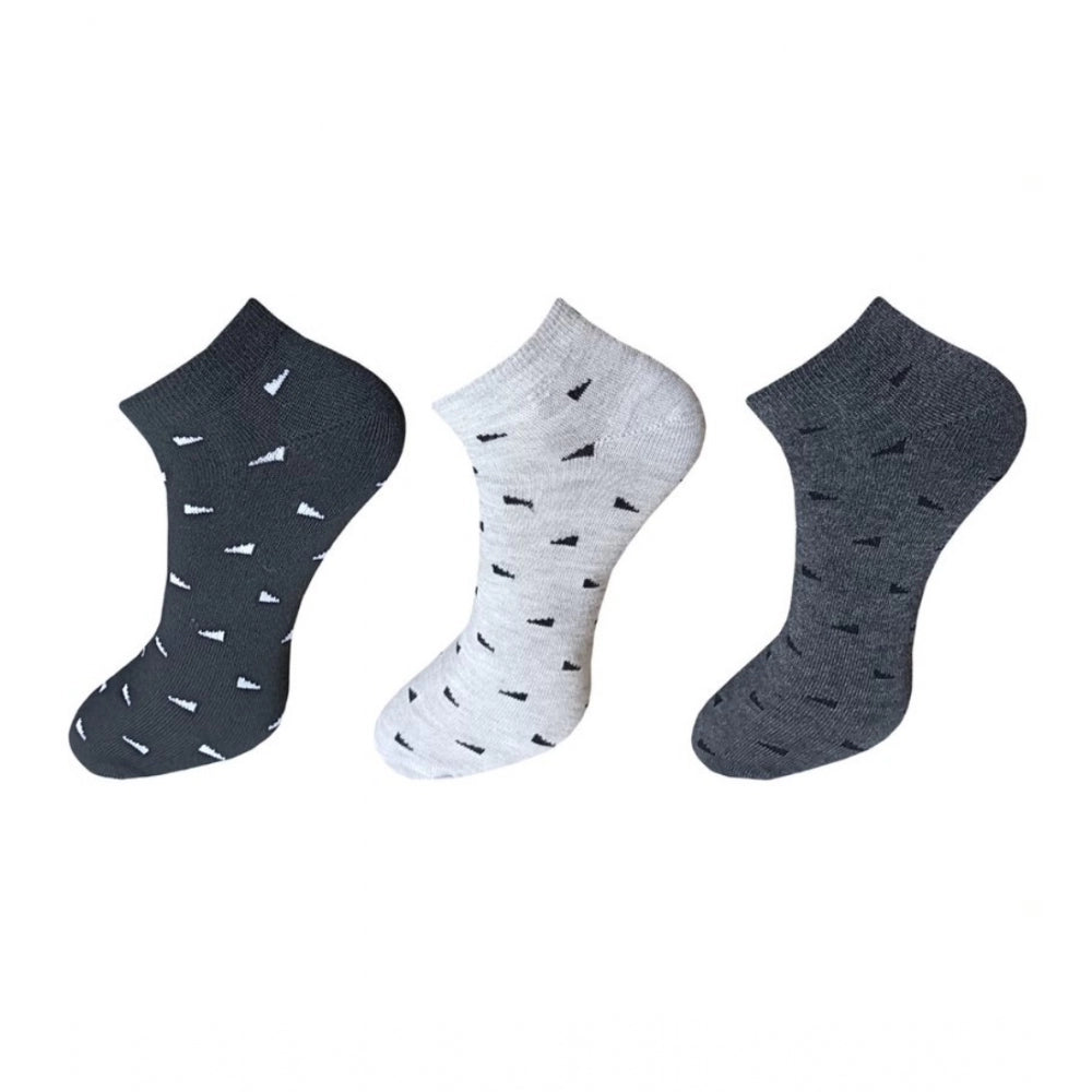 Generic 3_Pair Set Unisex Casual Cotton Printed Ankle Length Socks (Multicolor) Main image