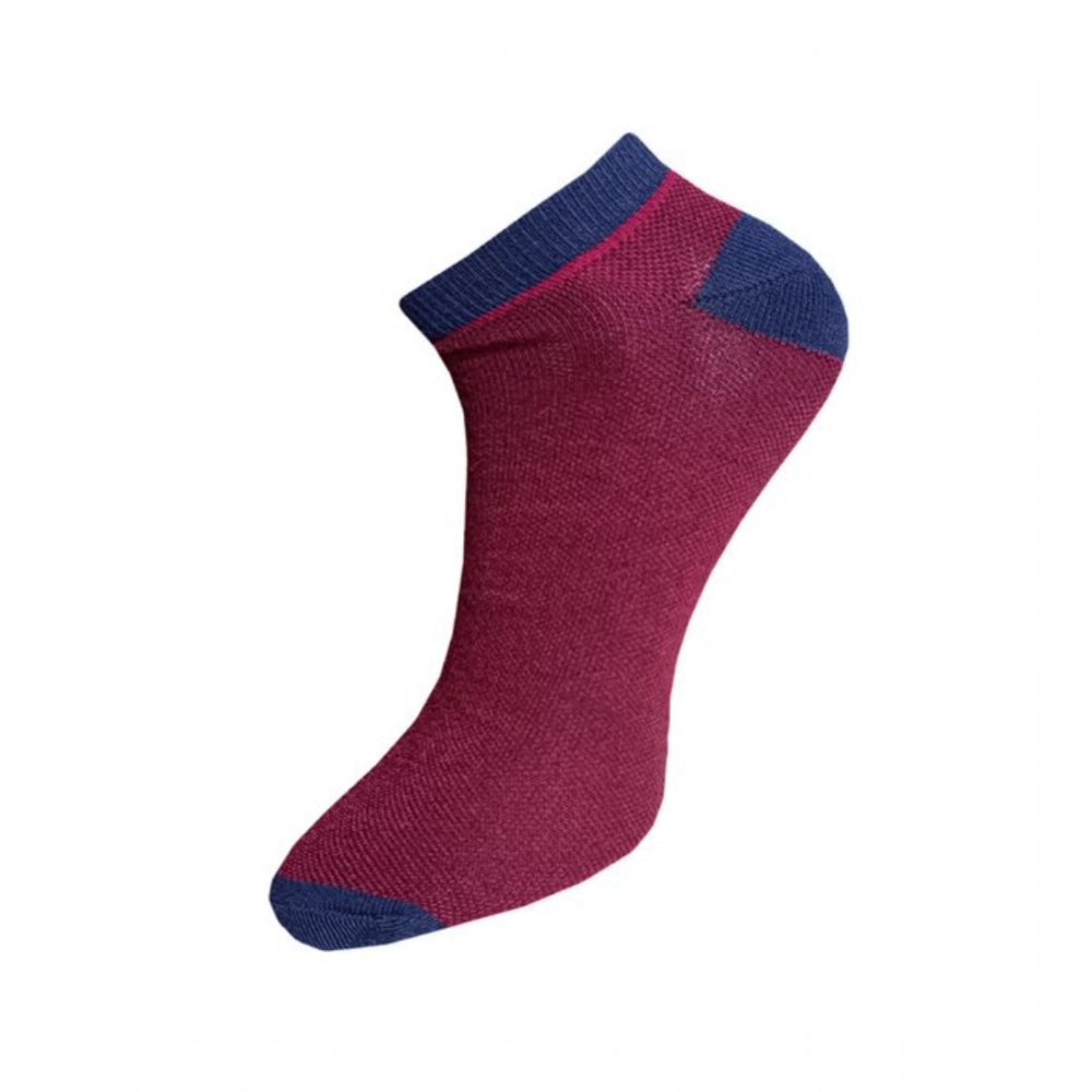 Generic 3_Pair Set Unisex Casual Cotton Solid Ankle Length Socks (Multicolor)