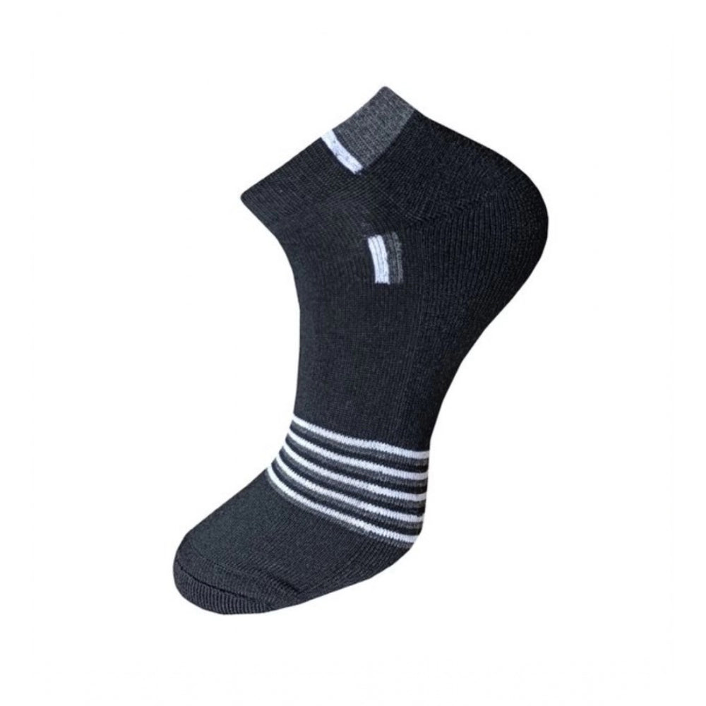 Generic 3_Pair Set Unisex Casual Cotton Striped Ankle Length Socks (Multicolor)