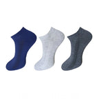 Generic 3_Pair Set Unisex Casual Cotton Solid Ankle Length Socks (Multicolor)