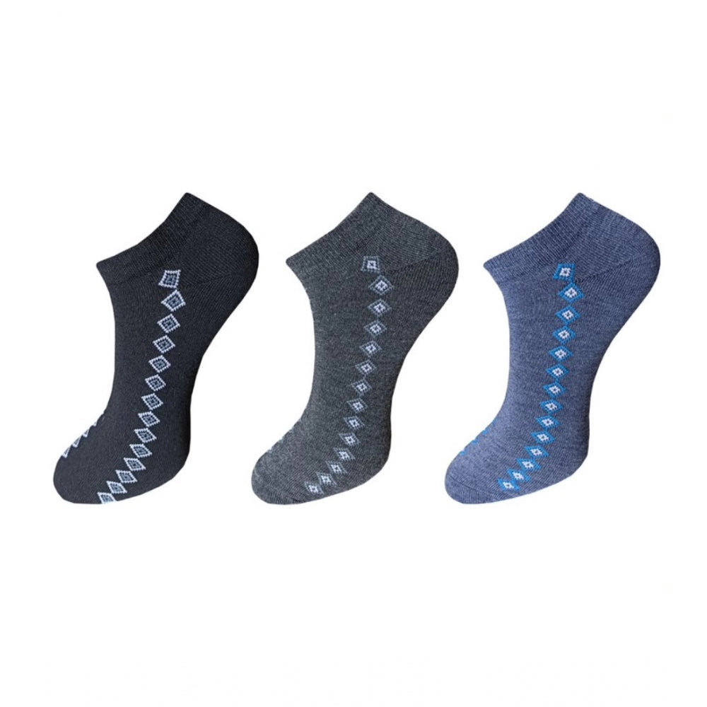 Generic 3_Pair Set Unisex Casual Cotton Printed Ankle Length Socks (Multicolor) Main image