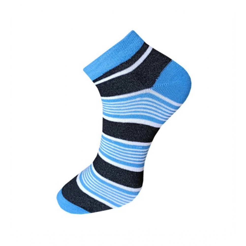 Generic 3_Pair Set Unisex Casual Cotton Striped Ankle Length Socks (Multicolor) Secondary image