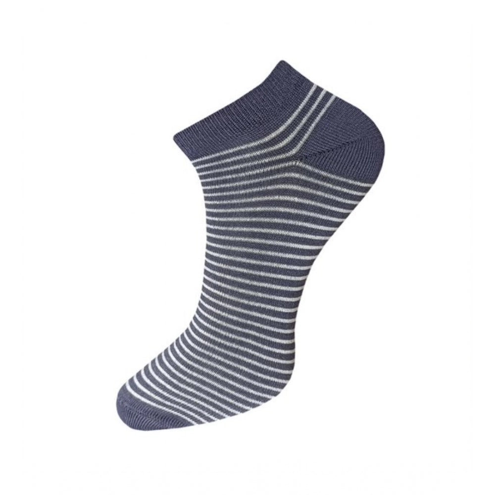Generic 3_Pair Set Unisex Casual Cotton Striped Ankle Length Socks (Multicolor)