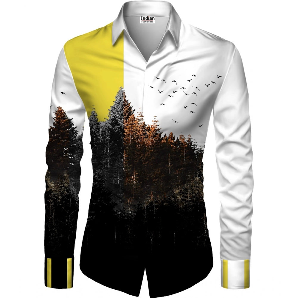 Generic Men's Casual Floral Printed Cotton Blend Unstitched Shirt Fabric 1.6 Mtrs (Multicolor) Main image