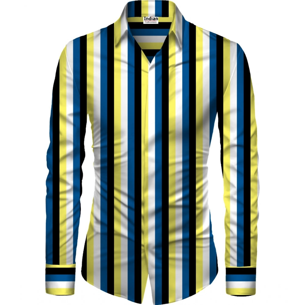 Generic Men's Casual Floral Printed Cotton Blend Unstitched Shirt Fabric 1.6 Mtrs (Multicolor) Main image