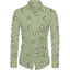 Generic Men's Casual Floral Printed Cotton Blend Unstitched Shirt Fabric 1.6 Mtrs (Green)