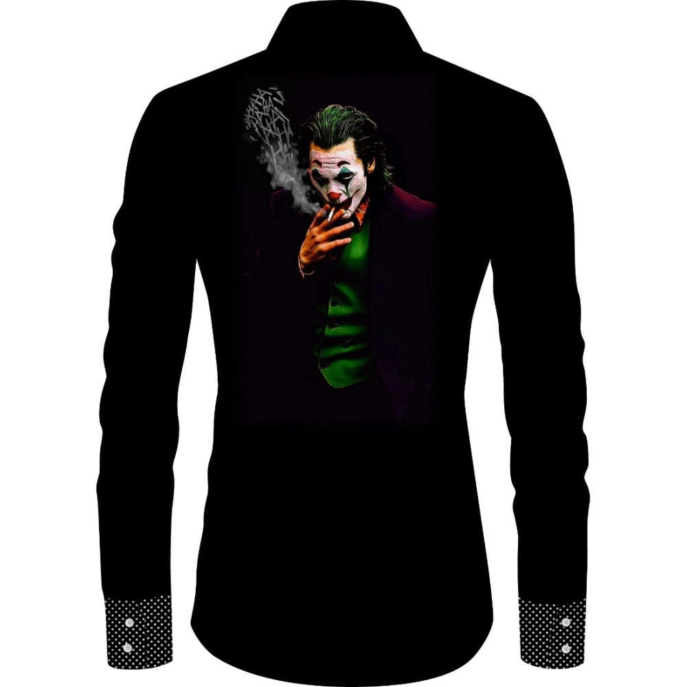 Generic Men's Casual Floral Printed Cotton Blend Unstitched Shirt Fabric 1.6 Mtrs (Black) Secondary image