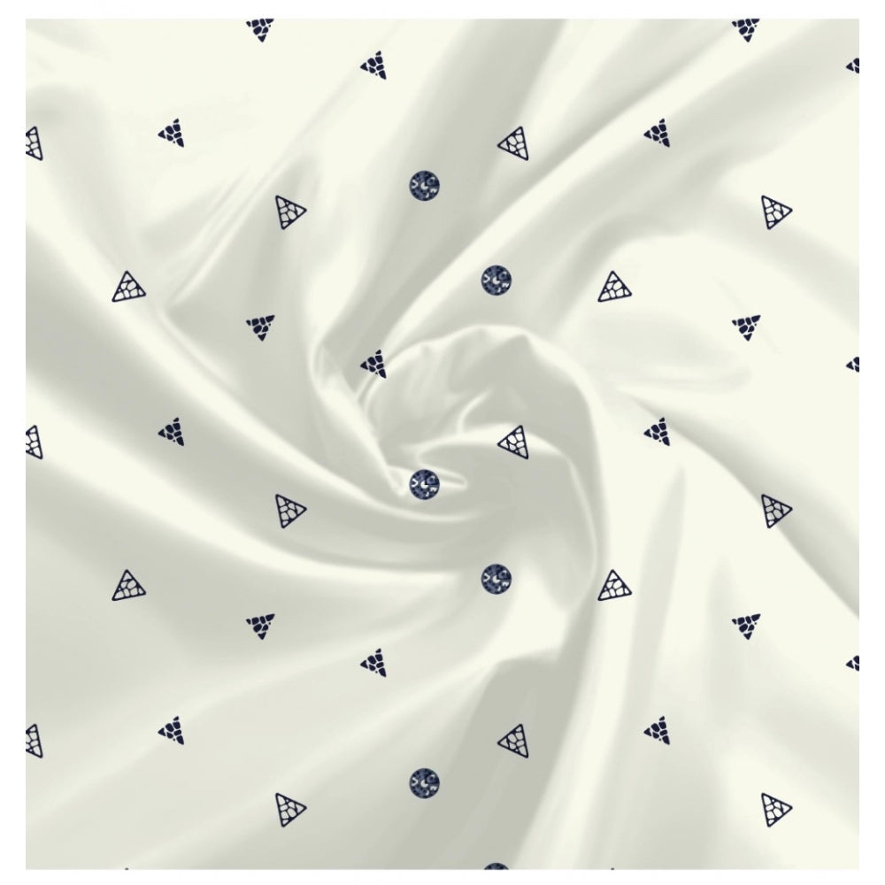 Generic Men's Casual Floral Printed Cotton Blend Unstitched Shirt Fabric 1.6 Mtrs (White) Secondary image