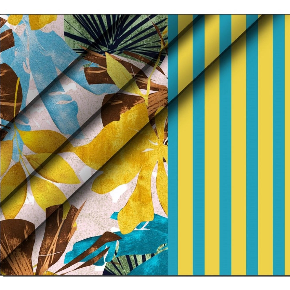 Generic Men's Casual Floral Printed Cotton Blend Unstitched Shirt Fabric 1.6 Mtrs (Green) Secondary image