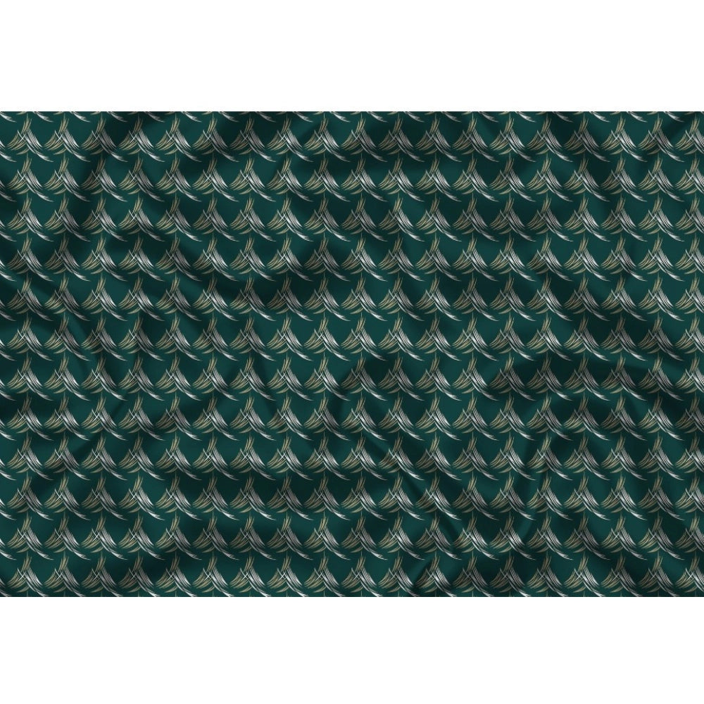 Generic Men's Casual Floral Printed Cotton Blend Unstitched Shirt Fabric 1.6 Mtrs (Dark Green) Secondary image